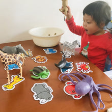 Load image into Gallery viewer, Animal puzzle cards for toddlers
